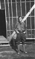 This new enrollee, John Boling from Ohio, is wearing the typical surplus WWI uniform. Note how large the shirt is. Uniforms were often issued without regard to size.