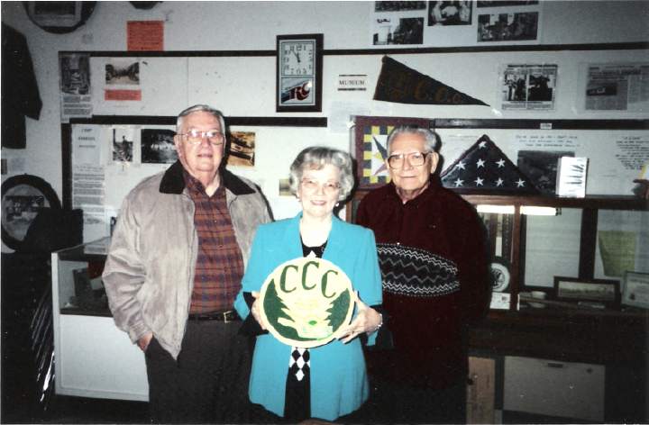 Mr. and Mrs. David Carpenter presenting the West Virginia CCC Museum Association with a check for $1,000.00 to be used toward the museum's building fund.