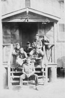 After a hard days work, a few of Camp Lee Company 532 boys relax.