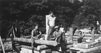 A building under construction at Babcock. It is perhaps one of the cabins.