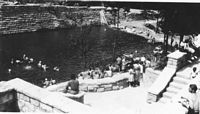 This is the mountain stream fed swimming pool at Babcock State Park.