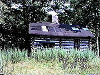 This log cabin is located is located in Greenbriar County on Blizzard Run on the South Fork of Cherry River on what is called Fork Mountain.  It was apparently built as a place that fire fighters would use if there were to be a fire in the area.  Names that were inscribed on the chinking include Henry Wilson, a Ramsey, a Stewart, a Cottrell and Henry Wayne. Henry Wilson was at a camp in Pocahontas or Greenbriar county.