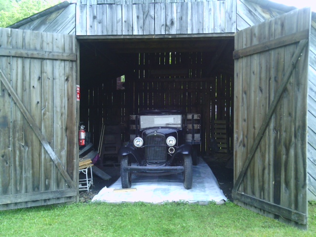 1931 Ford truck in blacksmith shop.